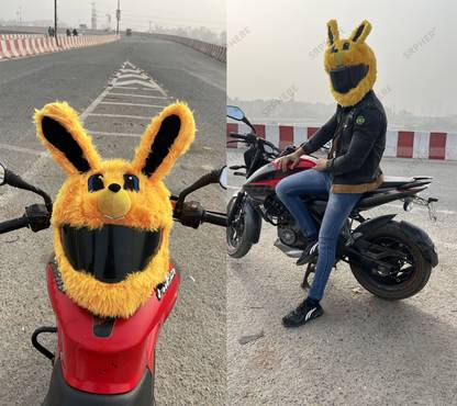 SRPHERE Motorcycle Helmet Covers, Fun Riding and Gifts, Plush Animal Helmet Covers Bike Fairing Kit