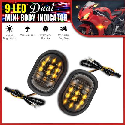 Moto Genius Universal Front LED Indicator Flush Mount Turn Signal Side Body Marker Indicator Bike Fairing Kit