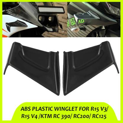 Otoroys Wings Winglet black for Yamaha R15 V3/V4, KTM RC 390,RC 200, RC 125 Bike Fairing Kit