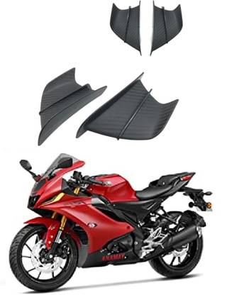 Gogna Mart R15 V4 Motorcycle Side Wing Mat Carbon Fiber Black Universal Bike Fairing Kit
