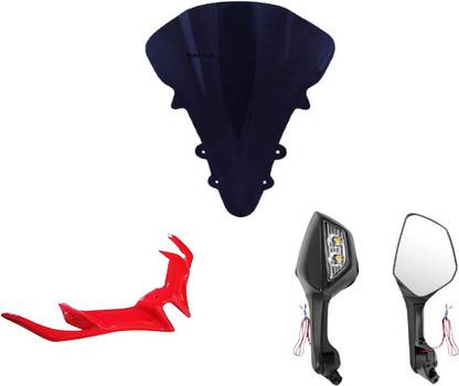 Gogna Mart yamaha r15 v1/v2 visor , v3 winglet red, r6 mirror for bike Bike Fairing Kit