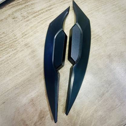 Gogna Mart 2pcs Universal Motorcycle Winglet Aerodynamic Spoiler Wing Side Spoiler BLACK Bike Fairing Kit