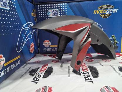 MOTOGEAR Front Mudguard for Pulsar NS (Grey/Red) Bike Accessories Bike Fairing Kit