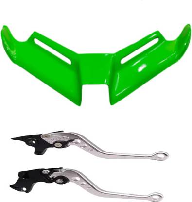Gogna Mart Front Fairing Aerodynamic Winglets for KAWASAKI Ninja green , adjustable lever Bike Fairing Kit