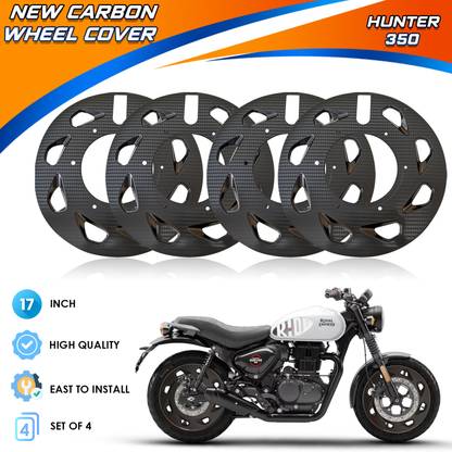 Atoray New Carbon Pattern Pro Disc Wheel Cover 17 inch Set of 4 For RE Hunter 350 Bike Fairing Kit