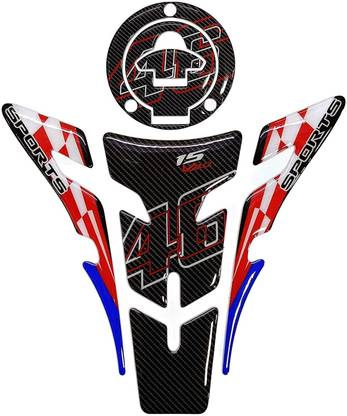 Gogna Mart Bike Tank Pad & Fuel Cap Sticker Combo Scratch Protector Compatible with R15 Bike Fairing Kit
