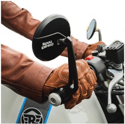 Gogna Mart Bike Round Rear View End Mirror Convex Glass Compatible With Royal Enfeild Bike Fairing Kit