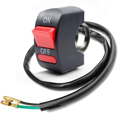 carfrill Universal Handle Bar Switch - Piano Type Red Button for-Universal for Hazard Handle Bar Grip For Universal For Bike Universal For Bike