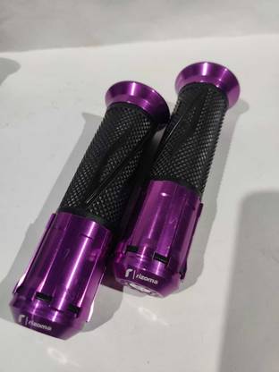 GRIP LIGHT HANDLE GRIP RIZOMA LONG CAP PURPLE COLOUR 1 SET FOR ALL BIKE AND SCOOTY Handle Bar Grip For Universal For Bike Universal For Bike
