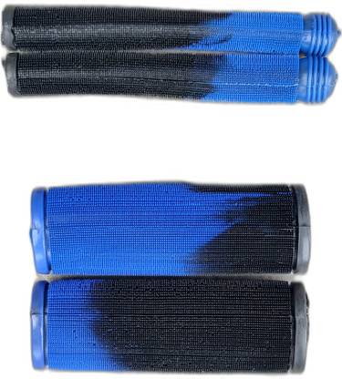 Elco Non-slip Handle Grips and Clutch Covers Black and Blue (Pack of 4) For Bikes Handle Bar Grip For Universal For Bike Universal For Bike
