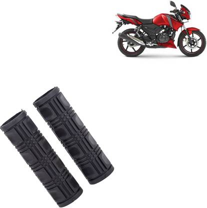 aksmit Anti Slip Motorcycle Grip Cover 7/8 Inch Handle Grip Rectangular Emboss Black Handle Bar Grip For TVS Apache RTR 160