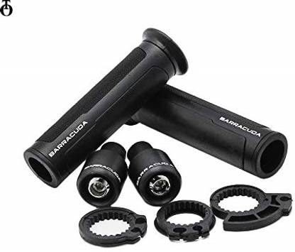 OBEROI'S TRADERS Barracuda Handle Grip with Metal Handlebar Ends with Aluminum Insert for Bikes Handle Bar Grip For Universal For Bike Universal For Bike