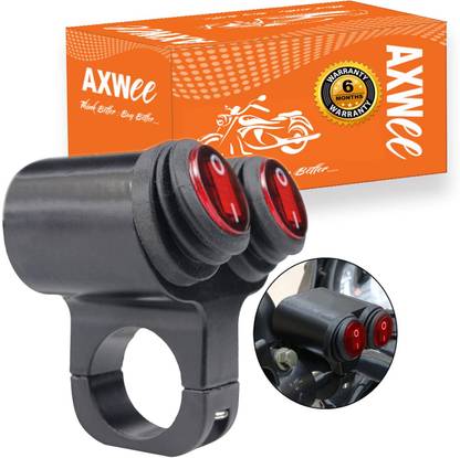 AXWee CNC Double Switch 1way 2way Red Button 1Pc Handle Bar Grip For Universal For Bike Universal For Bike