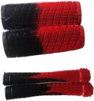 Elco Dot Non-slip Handle Grips And Clutch Covers Black and Red (Pack of 2) For Bikes Handle Bar Grip For Universal For Bike Universal For Bike