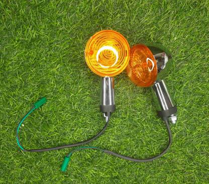 CRAZY XYZ INDICATOR’S SET CHROME BODY ORANGE MIRROR FOR ROYAL ENFIELD HUNTER MADE IN INDIA Bike Handlebar Weights