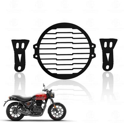 Moto Genius Headlight Grill Guard for HUNTER | Durable Metal Head Light Grill (Line Design) Bike Headlight Grill