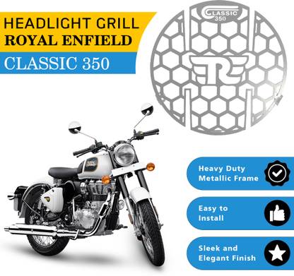 SMOXY Headlight Grill Royal Enfield Classic 350 Chrome Bike Headlight Grill Bike Headlight Grill