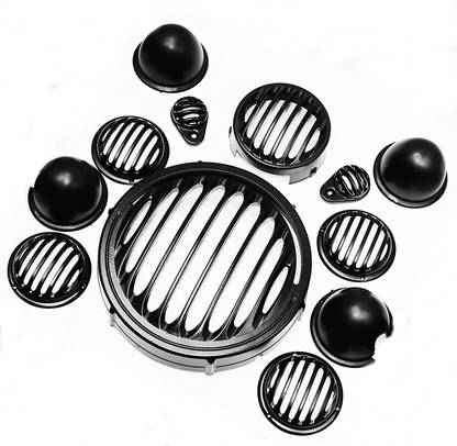 OBEROI'S TRADERS Headlight Grill / Jail Lamp, Indicator, Eyes for Reborn 350Jali Cover Set with T Bike Headlight Grill