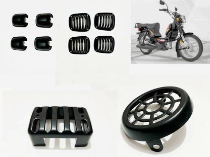 ZOVNA Drive tvs xl 100 bike headlight indicator cover SET OF 6Pcs Grill (Black) Bike Headlight Grill