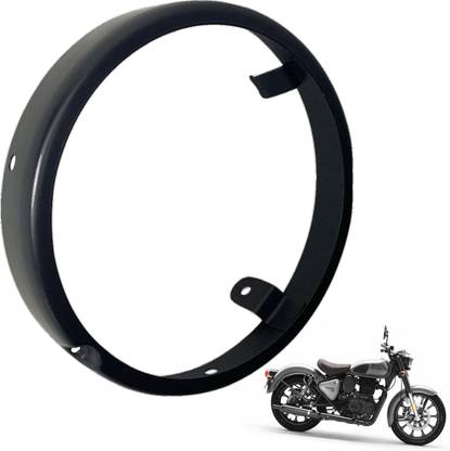 Dhe Best Inner & Outer Ring Metal Headlight Cover For Royal Enfield Reborn Classic 350 Bike Headlight Grill