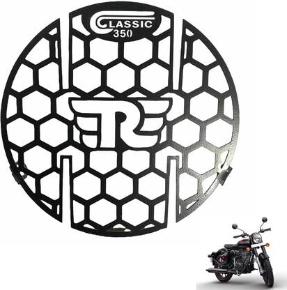 SMOXY Headlight Grill For Royal Enfield Classic 350 or Reborn Matt Black Bike Headlight Grill