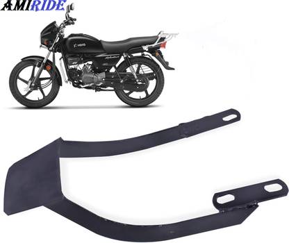 AMIRIDE Tail Patti Metal Black Rear Seat Tail Protector For Splendor Bike Headlight Grill