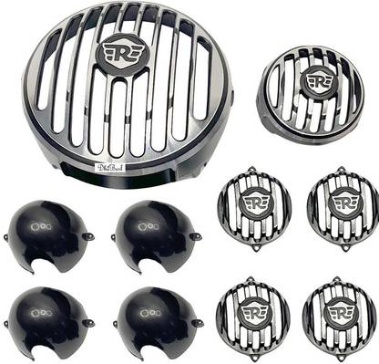 Dhe Best Bike Head Light Grill Set Of 10 (R) Printed For Royal Enfield Hunter 350 Bike Headlight Grill