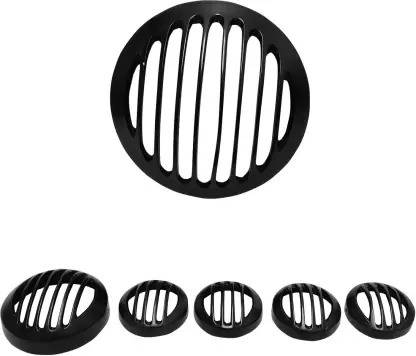 MODAROCK Premium Quality Headlight Grill Set Pack 6 Pcs For RE Meteor 350 cc Black Bike Headlight Grill