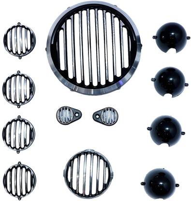 WHEETOYKART Silver Finish Headlight Grill Set of 12 | Fits Classic Reborn 350 Motorcycles Bike Headlight Grill
