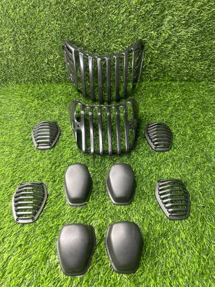 SK9 BAJAJ PLATINA GRILL SET COMPLETE PVC MATERIAL BLACK MADE IN INDIA Bike Headlight Grill