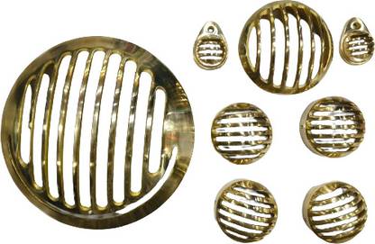Golden Fox PURE BRASS NEW HEAVY BRASS MATERIAL GRILL SET FOR NEW CLASSIC REBORN Bike Headlight Grill