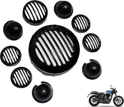 OBEROI'S TRADERS Hunter 350 Bike Headlight Grill / Jali Cover Set with Tail Lamp, Indicator Bike Headlight Grill