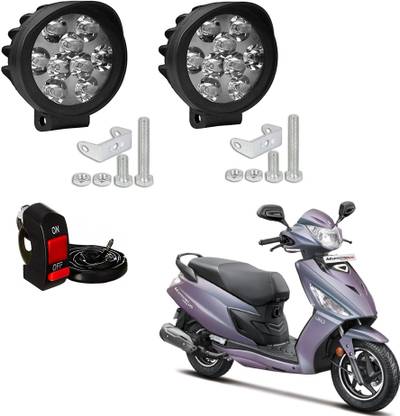 ROYAL AUTO MART Waterproof Round 9 LED Light for Bike & Scooty-L1_091 Headlight Motorbike LED for Hero (12 V, 15 W)