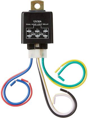 Master Dual Headlight Relay with Wire (12V) Bike Headlight Mount