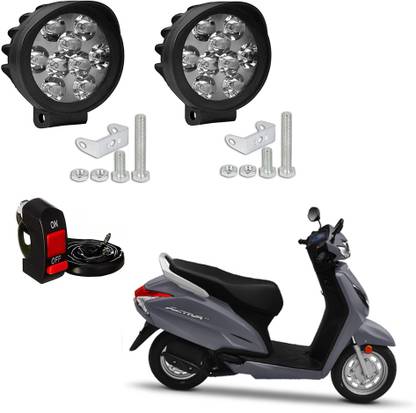 ROYAL AUTO MART Waterproof 9 Cap LED Fog Light with Switch for Bike & Scooty-L1_123 Headlight Motorbike LED for Honda (12 V, 15 W)