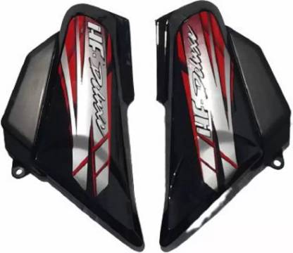 plutoauto Original Both Side Cover Panel For Hero HF Deluxe New 2016 Model. (Black Red) Bike Headlight Visor