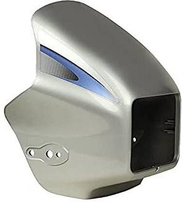 plutoauto Front Cowl Compatible With Splendor Plus Silver With Blue Sticker Bike Headlight Visor