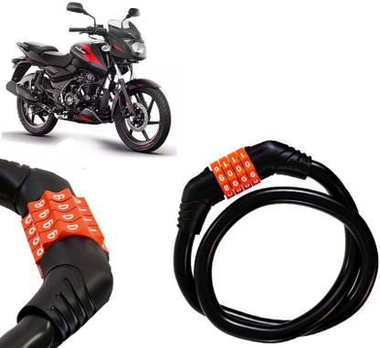 AUTO PEARL Multipurpose 4 Digit Security Anti-Theft Lock (Orange) for Pulsar 125 Neon Combination Lock