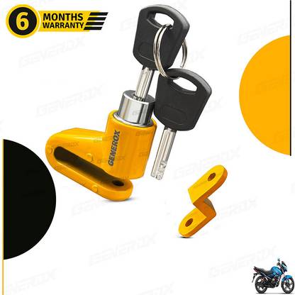 Generox Compact, Solid Cast of Steel, Iron and Zinc Alloy Anti Theft Discover 150S Classic and elegant design Anti theft disc lock for Glamour Pro FI Disc Lock