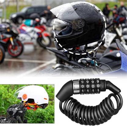SRPHERE Motorcycle Helmet Lock, 59 Inch Bike Cable Lock 4-Digit Bike Lock Combination Combination Lock