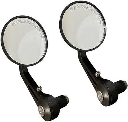 Classy Chic Rear View Round Bar Grip Edge Mirror for bike (Metal Body) Bike Mirror Adapter