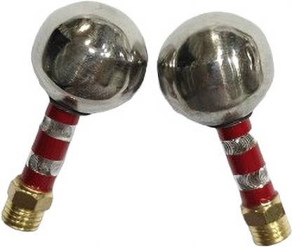 Golden Fox HH-03 Universal Heavy Mirror Nut Pair (Red & Chrome Finish) Bike Mirror Adapter