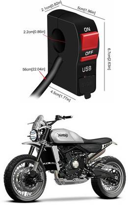 Enfield Works Bike Handle Bar Universal Switch With USB EW-436 2 A Bike Mobile Charger