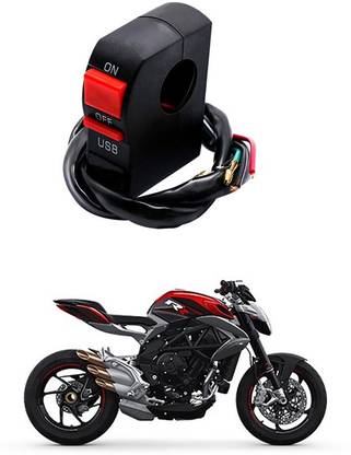 Enfield Works Bike Handle Bar Universal Switch With USB EW-528 2 A Bike Mobile Charger