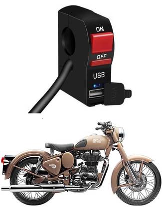 Enfield Works Bike Handle Bar Universal Switch With USB EW-879 2 A Bike Mobile Charger