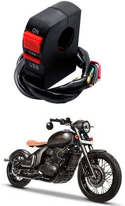 Enfield Works Bike Handle Bar Universal Switch With USB EW-596 2 A Bike Mobile Charger