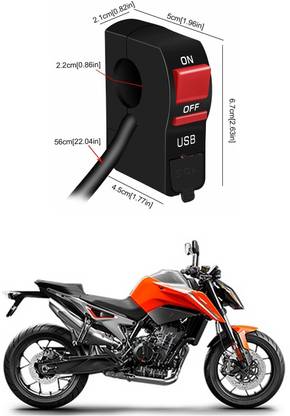 Enfield Works Bike Handle Bar Universal Switch With USB EW-499 2 A Bike Mobile Charger
