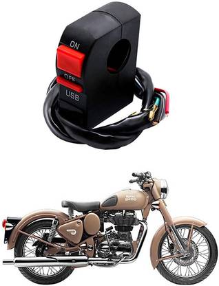 Purpleheart Bike Handle Bar Universal Switch With USB PP-277 2 A Bike Mobile Charger