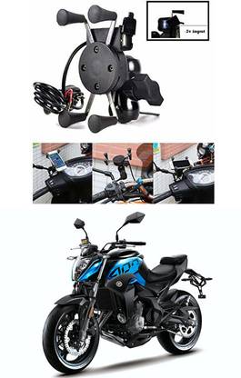 Enfield Works MultiFunctional Mobile Holder with USB Charger Mototrcycle Mobile Holder EW-72 2.1 A Bike Mobile Charger