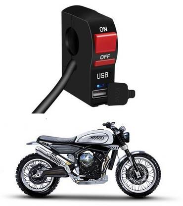 Enfield Works Bike Handle Bar Universal Switch With USB EW-890 2 A Bike Mobile Charger